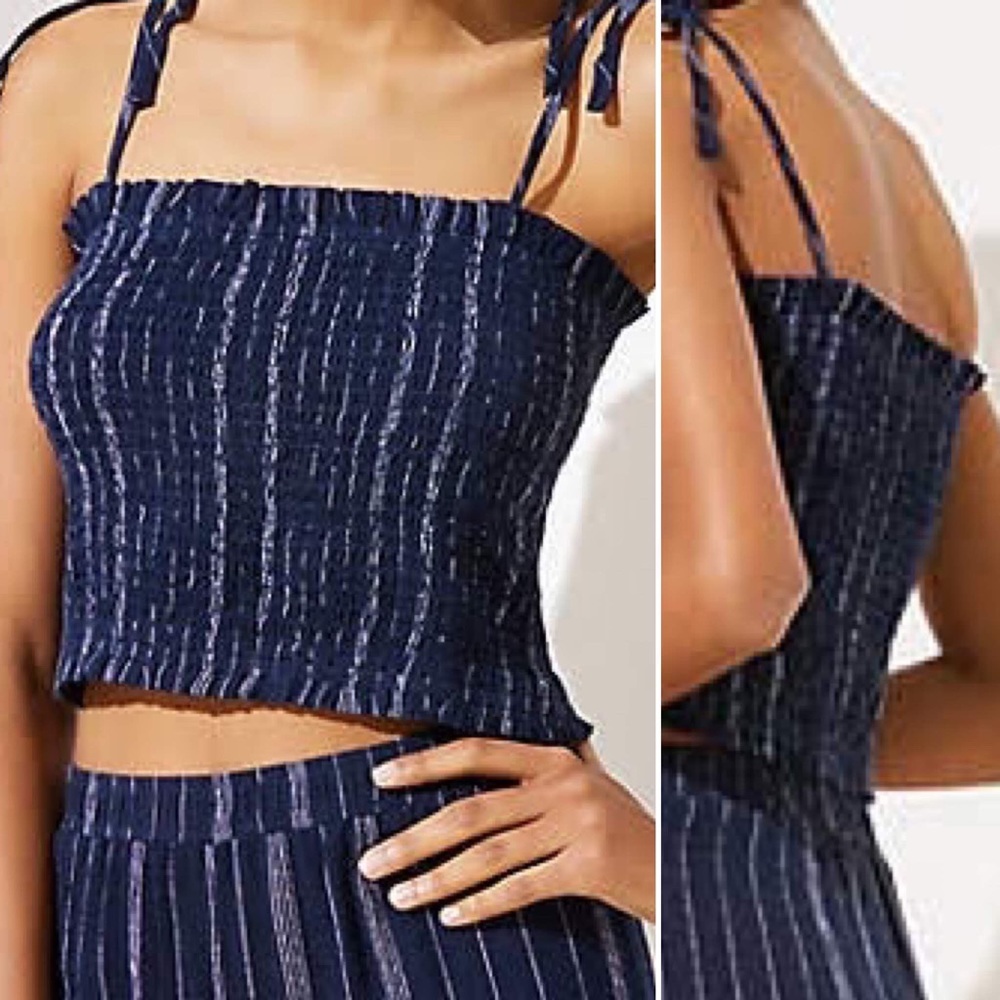 LOFT Beach Striped Shirred Tube Top